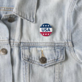 USA Red White and Blue mit Stars Button (Beispiel)