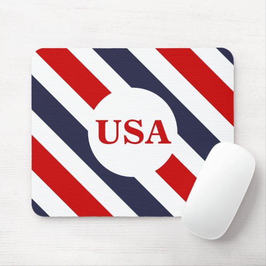 USA Red White and Blue Strip Mouse Pad Mousepad (Mit Mouse)