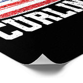 USA Red White Blue American Flag Curling Poster (Ecke)