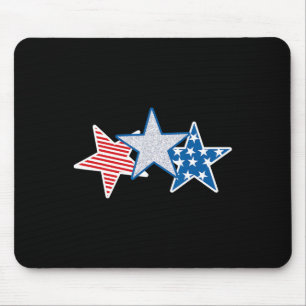 USA Red White Blue American Flag U.s.a Stars Strip Mousepad