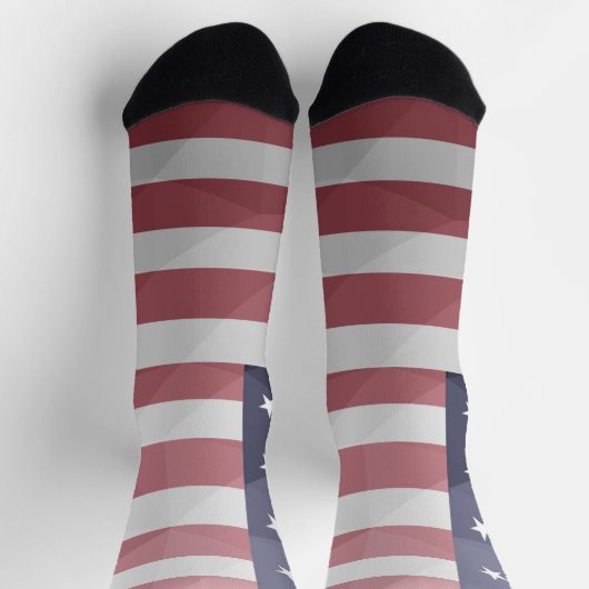 USA Red White Blue Geometric Mesh Pattern Socken (Oben)