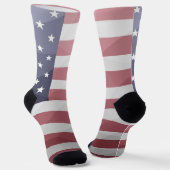 USA Red White Blue Geometric Mesh Pattern Socken (Gewinkelt)
