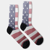 USA Red White Blue Geometric Mesh Pattern Socken (Rechts)