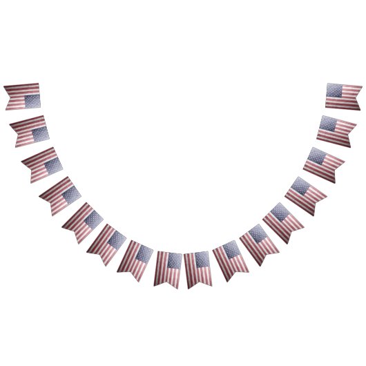 USA Red White Blue Geometric Mesh Pattern Wimpelkette (Alle)
