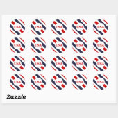 USA Red White Blue Round Stickers (Blatt)