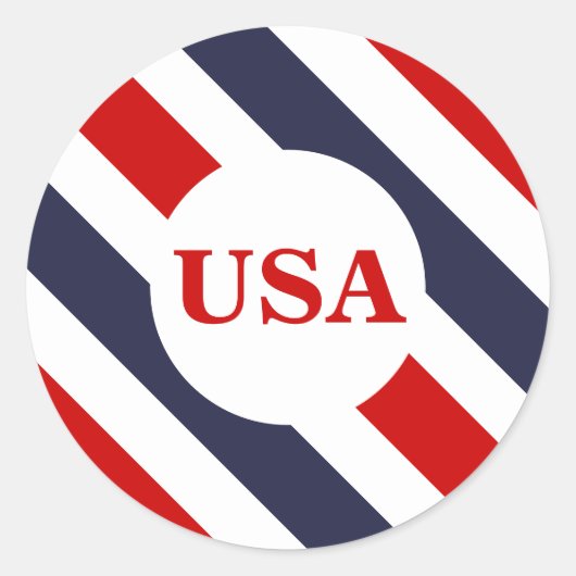 USA Red White Blue Round Stickers (Vorderseite)