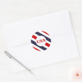 USA Red White Blue Round Stickers (Umschlag)