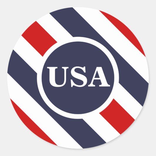 USA Red White Blue Round Stickers (Vorderseite)