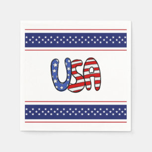 USA Red, White & Blue Serviette