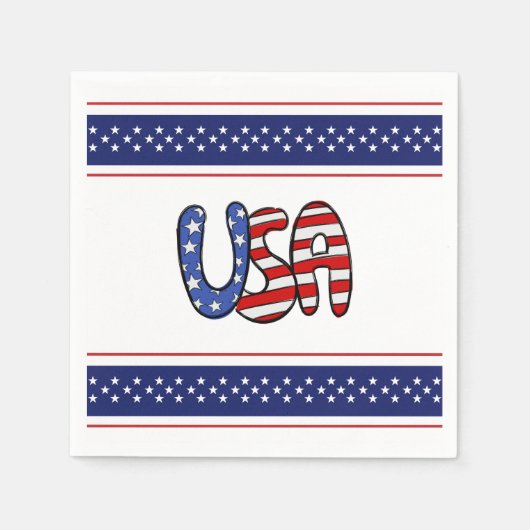 USA Red, White & Blue Serviette (Vorderseite)
