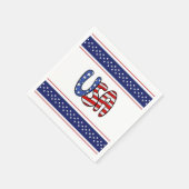 USA Red, White & Blue Serviette (Ecke)