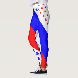 USA RED WHITE & BLUE USA LEGGINGS