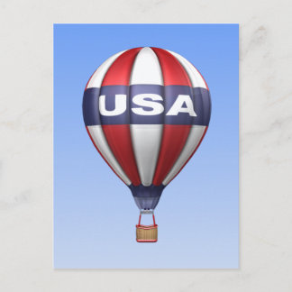 USA Red White und Blue Balloon Postcard Postkarte