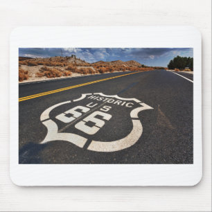 USA-Reise-frisiertes Auto Verkehrsschild des Weges Mousepad