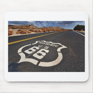 USA-Reise-frisiertes Auto Verkehrsschild des Weges Mousepad