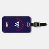 USA Reisende personalisierte Monogramm Gepäckanhänger (Vorderseite horizontal)
