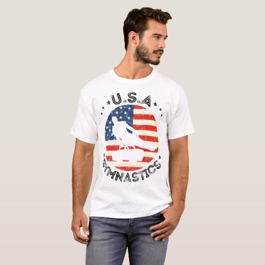 USA Retro Gymnastics Team Unterstützung USA Gymnas T-Shirt (Vorne ganz)