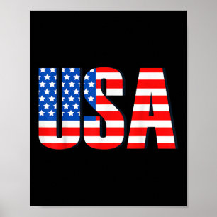 USA Retro Vintage Flagge mit Patrioten-Look Poster