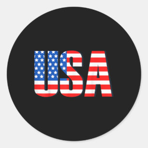 USA Retro Vintage Flagge mit Patrioten-Look Runder Aufkleber