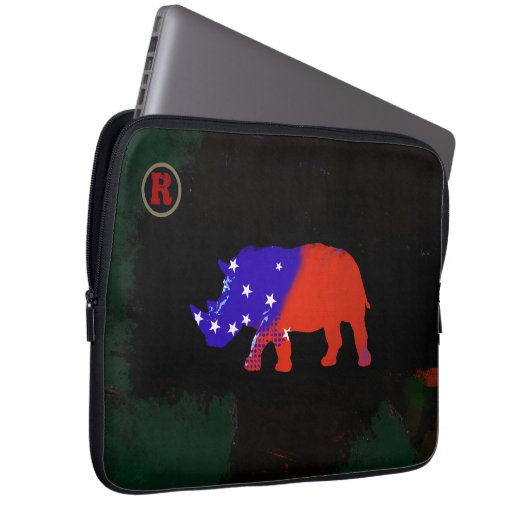 usa Rhino Animal Art Laptopschutzhülle (Vorne Rechts)