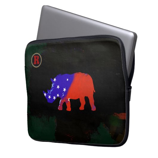 usa Rhino Animal Art Laptopschutzhülle (Vorderseite Links)