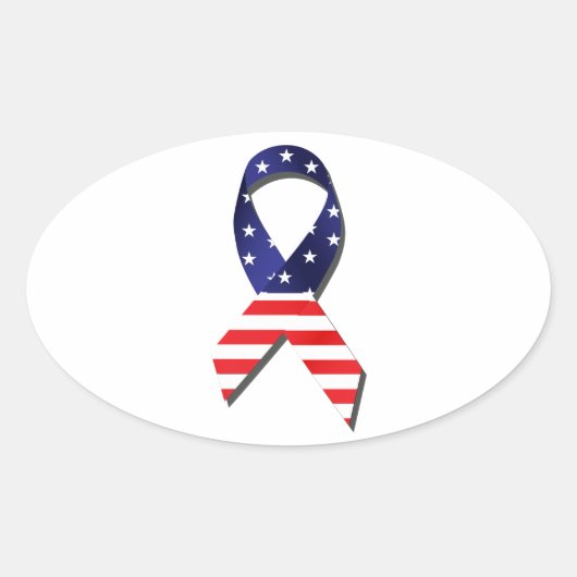 USA Ribbon Ovaler Aufkleber (Vorderseite)