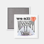 USA River We all Liebe Mississippi Steam Boat Magnet (Vorderseite/Rückseite)