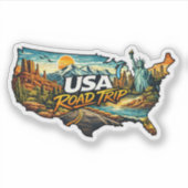 USA Road Trip Aufkleber (Vorderseite)
