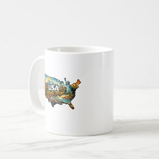 USA Road Trip Kaffeetasse (Vorderseite Links)