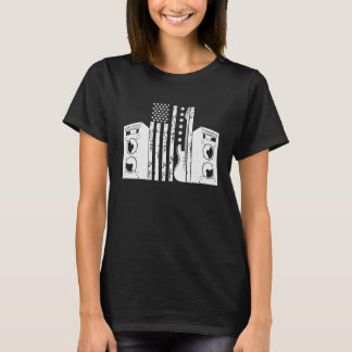 USA Rocker Vintag Guitar Retro Drum Groovy Men W T-Shirt