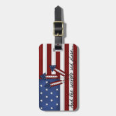 USA Rockets Flag Lugtag Tag Gepäckanhänger (Vorderseite vertikal)