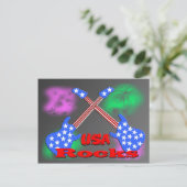 USA Rocks 4th Postkarte (Stehend Vorderseite)