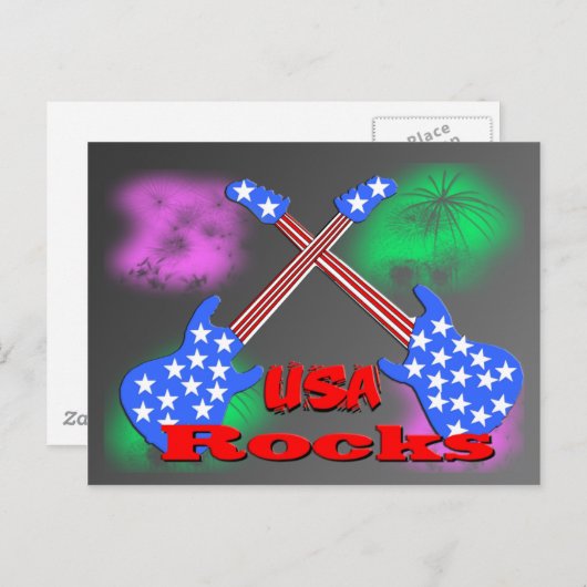 USA Rocks 4th Postkarte (Vorne/Hinten)