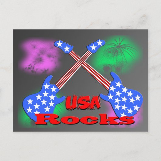 USA Rocks 4th Postkarte (Vorderseite)
