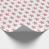 USA Rot und Weiß Streifen Sternmuster Patriotisch Geschenkpapier (Ecke)