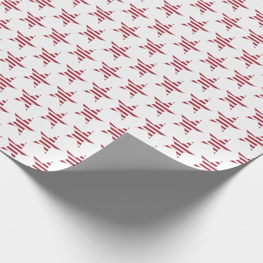 USA Rot und Weiß Streifen Sternmuster Patriotisch Geschenkpapier (Ecke)