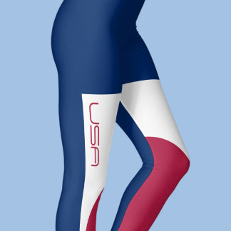USA Rot Weiß Blau Fitness Retro Leggings