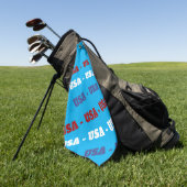 USA Rot Weiß Blau Golf Handtuch (Gras)
