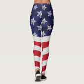 USA - rot-weiß-blaue amerikanische Flagge Leggings (Rückseite)