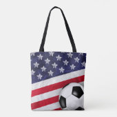 USA - Rot-Weiß-Blaue-Fahne mit Fußball Tasche (Rückseite)