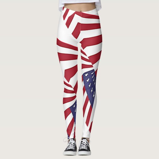 USA - Rot-Weiß und Blau-Leggings Leggings (Vorderseite)