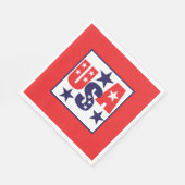 USA Rot, Weiß und Blau mit Sternen Serviette (Ecke)