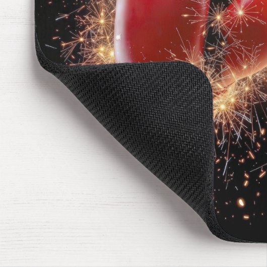 USA - Rote Boxhandschuhe in Feuerwerken Mousepad (Ecke)