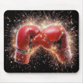 USA - Rote Boxhandschuhe in Feuerwerken Mousepad (Vorne)