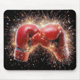 USA - Rote Boxhandschuhe in Feuerwerken Mousepad