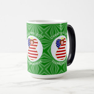 USA Roter Haar Engel Weihnachtsflagge Personalisie Verwandlungstasse