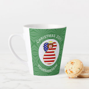 USA Rothaariger Engel Weihnachtsflagge Personalisi Milchtasse