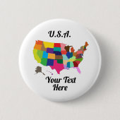 USA Round Button (Vorderseite)