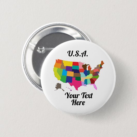 USA Round Button (Vorne & Hinten)