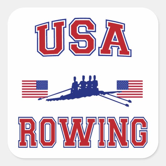 USA Rowing Quadratischer Aufkleber (Vorderseite)